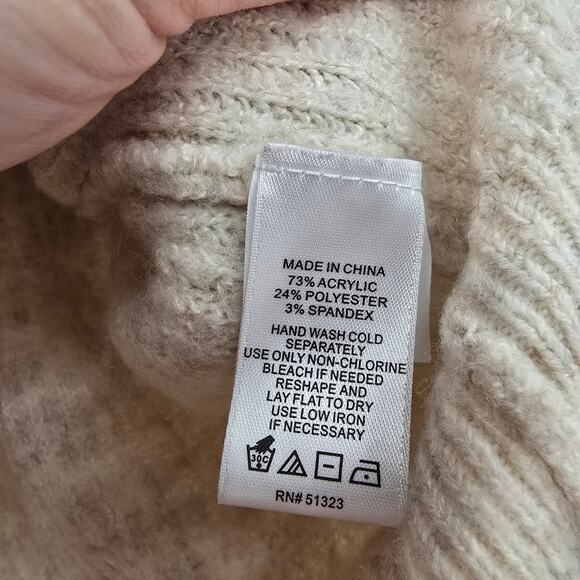 1.State Women's Brushed Knit Mock Turtleneck Open Cut Out Back Sweater Size M - Picture 11 of 14